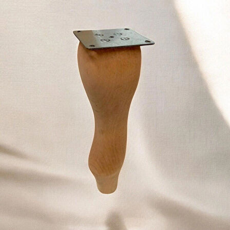 24cm Doğal Gürgen Ahşap Mobilya Ayağı - 4 Adet