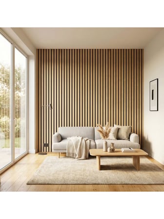 Brano Home 60X280 Duvar Paneli Lambiri Desen ,salon,duvar,tv Ünitesi-Meşe,Siyah