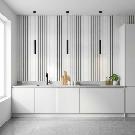 Brano Home Açık Gri Ahşap Duvar Lambiri desenli oluklu 60x280 Cm-Kendinden Yapışkanlı