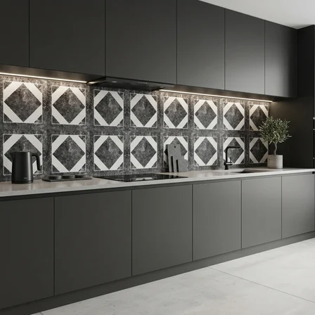 30X60 cm Kendinden Yapışkanlı Duvar,banyo,tezgah Arası Kaplama Karo Desen 6 Adet