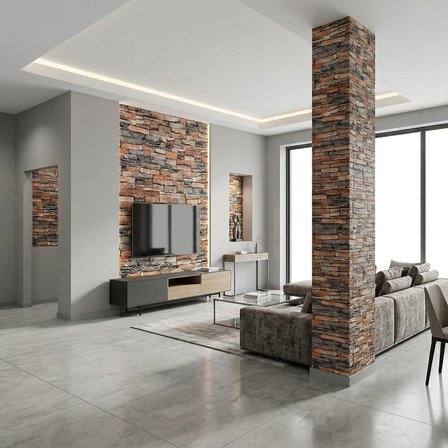 Brano Home 70X77 cm Kendinden Yapışkanlı Kabartmalı, Kiremit Desenli duvar kaplama