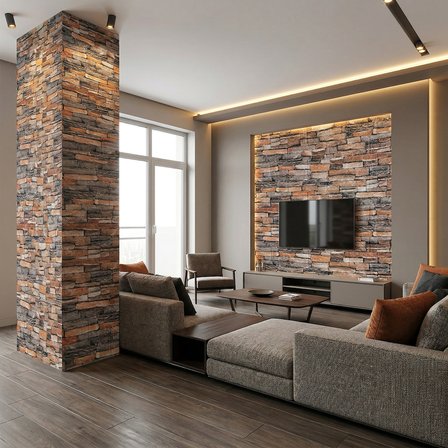 Brano Home 70X77 cm Kendinden Yapışkanlı Kabartmalı, Kiremit Desenli duvar kaplama