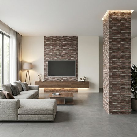 Brano Home 70X77 cm Kendinden Yapışkanlı Kabartmalı, Koyu Kahve Kiremit Desenli duvar kaplama