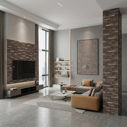 Brano Home 70X77 cm Kendinden Yapışkanlı Kabartmalı, Koyu Kahve Kiremit Desenli duvar kaplama