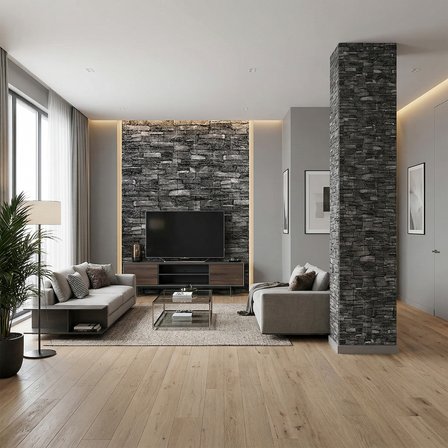 Brano Home 70X77 cm Kendinden Yapışkanlı Kabartmalı, Gri Kiremit Desenli duvar kaplama 6 Adet