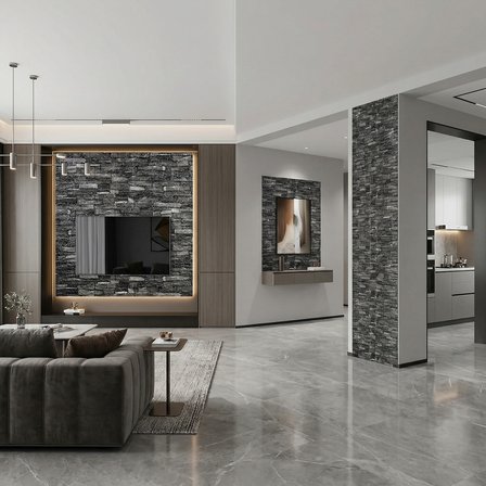 Brano Home 70X77 cm Kendinden Yapışkanlı Kabartmalı, Gri Kiremit Desenli duvar kaplama 12 Adet