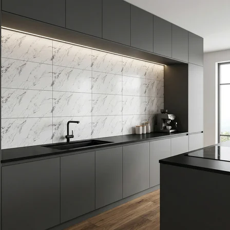 30X60 cm Kendinden Yapışkanlı Duvar,banyo,tezgah Arası Kaplama Açık Mermer Desen 6 Adet