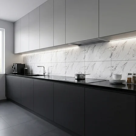30X60 cm Kendinden Yapışkanlı Duvar,banyo,tezgah Arası Kaplama Açık Mermer Desen 6 Adet