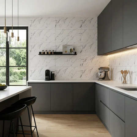 30X60 cm Kendinden Yapışkanlı Duvar,banyo,tezgah Arası Kaplama Açık Mermer Desen 6 Adet
