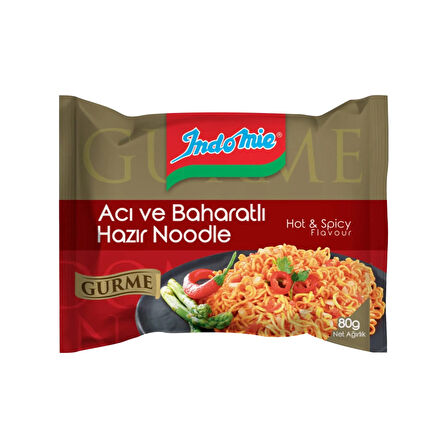 Indomie Noodle Gurme Acı Ve Baharatlı 80 gr x 10 Adet