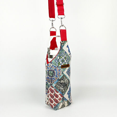 Woodycord Geleneksel Çini Desenli U Model El Yapımı Termos ve Matara Kılıfı