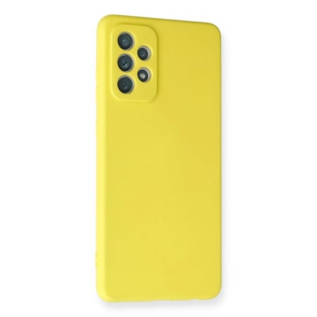 Samsung Galaxy A72 Kılıf Nano içi Kadife Silikon - Sarı