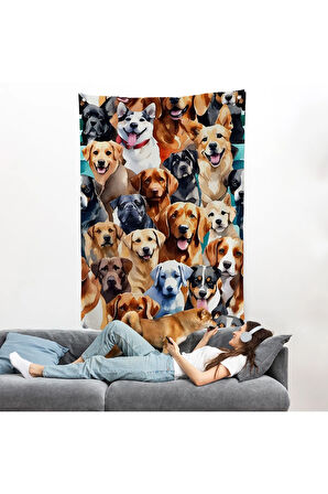 Sevimli Köpekler Duvar Örtüsü-7920