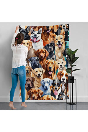 Sevimli Köpekler Duvar Örtüsü-7920