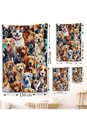 Sevimli Köpekler Duvar Örtüsü-7920