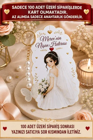 10 Adet Gelin Konsept Kelebek Anahtarlık - Nişan Hediye - Kına Hediye - Nikah Hediye * 7x12cm