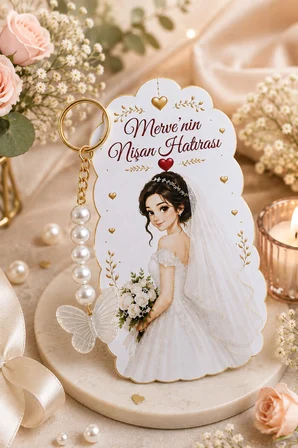10 Adet Gelin Konsept Kelebek Anahtarlık - Nişan Hediye - Kına Hediye - Nikah Hediye * 7x12cm