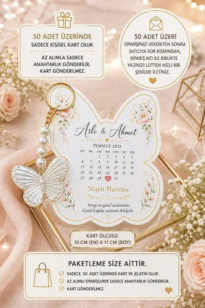 Kelebek Etkisi | 10'lu Kelebek Anahtarlık Hediye - Nişan Hediyesi - Nikah Hediyesi - Kına Hatırası