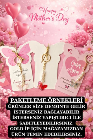 Butterfly | Yeşil & Kırmızı Noel Baba Kartlı Renkli Kelebek Anahtarlık - Yılbaşı Hediyesi - 10x13cm