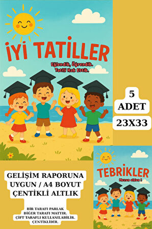 Gelişim Raporu | Yaz Temalı Mezuniyet Konsept Gelişim Raporu Karne Kılıfı - Kalın Kuşe - 5 Adet