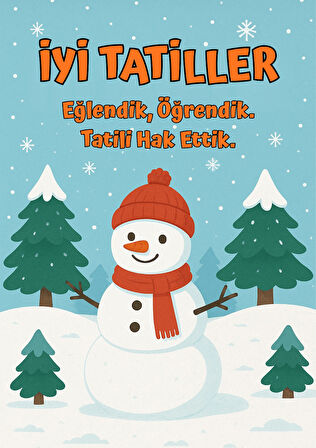 Gelişim Raporu | Kış Konsept Kardan Adam ve Sömestr Hediye Karne Kılıfı- Kalın Kuşe - 5 Adet