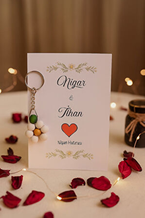 10 Adet Ahşap Papatya Bohem Anahtarlık - Kına Hediye - Nişan Hediye - Nikah Hediye - Anneler Günü