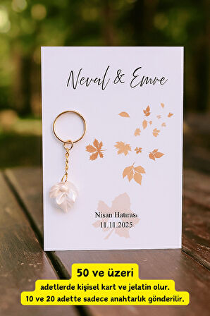 Çınar Yaprağı Anahtarlık - Kına Hediyesi - Nişan Hediyesi - Mevlit Hediye -  Özel Gün Hediye 10 Adet