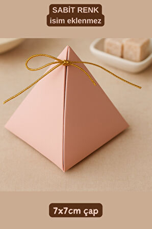 10 Adet Pembe Lokum Kutusu - Şeker Kutusu - Piramit Hediye Kutusu - Çikolata Kutusu