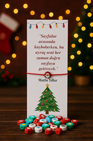 Yılbaşı Ayraç | 10 Adet Yılbaşı Figürlü Bileklik - Yılbaşı Hediyesi - Yılbaşı Süsü - Jelatinli