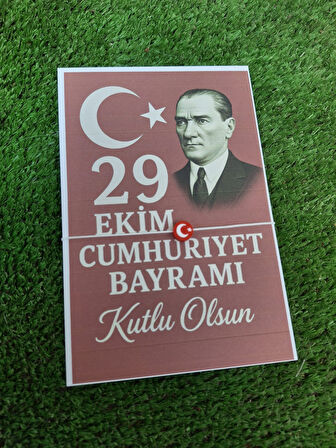 10 Adet Kırmızı Türk Bayraklı 29 Ekim Hediye - 29 Ekim Cumhuriyet Bayramı Hediye - Jelatinli