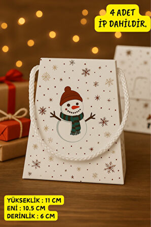 4 Adet Kardan Adam Hediye Kutusu- Sömestr Hediye - Yılbaşı Hediyesi - Yılbaşı Kutusu