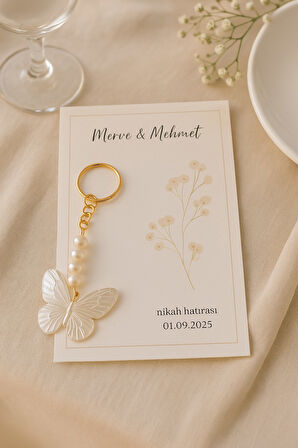 Kelebek 10 Adet Anahtarlık - Nişan Hediye - Kına Hediye - Nikah Hediye - Söz Hediye - Bride