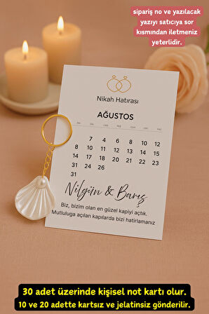 10 Adet İstiridye Anahtarlık - Nişan Hediye - Kına Hediye - Nikah Hediye - Söz Hediye - Bride