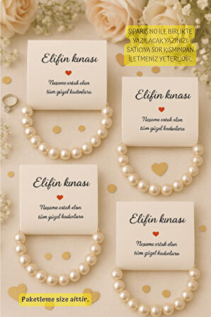 10 Adet İnci Bileklik - Kına Hediyesi - Nişan Hediyesi - Bride Hediyesi - Lastiklidir.