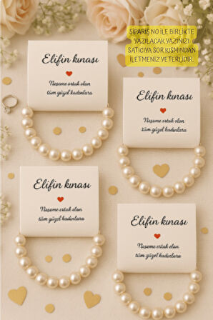 10 Adet İnci Bileklik - Kına Hediyesi - Nişan Hediyesi - Bride Hediyesi - Lastiklidir.