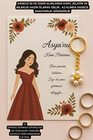 Kına Konsept 10'lu Papatya Anahtarlık - Kına Hediyesi - Nişan Hediyesi - Bride Hediye