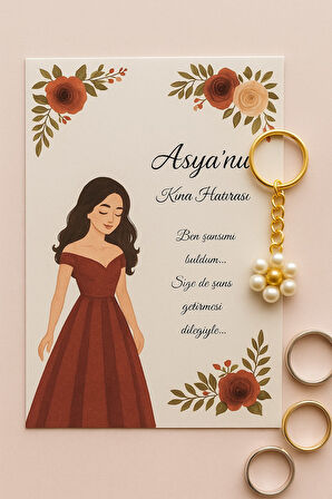 Kına Konsept 10'lu Papatya Anahtarlık - Kına Hediyesi - Nişan Hediyesi - Bride Hediye
