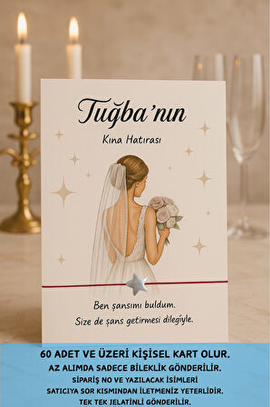 Büyük Yıldızlı Bileklik - 20 Adet - Kına Hediye - Nişan Hediye - Bride to be - Nikah Hediye- Kişisel