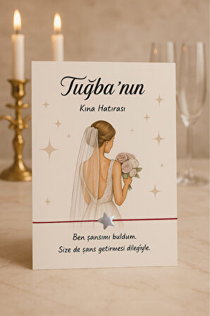 Büyük Yıldızlı Bileklik - 20 Adet - Kına Hediye - Nişan Hediye - Bride to be - Nikah Hediye- Kişisel