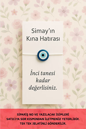 30 Adet Nazar Boncuklu Kartlı Bileklik - Bride to be - Kına Hediyesi - Nikah- Çocuk Mevlid Hediyesi