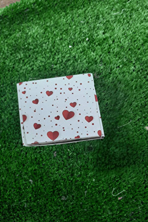 Takı Kutusu | 10 Adet Süngerli Kutu - Küpe Anahtarlık Bujiteri Kutusu - Büyük Kalpler