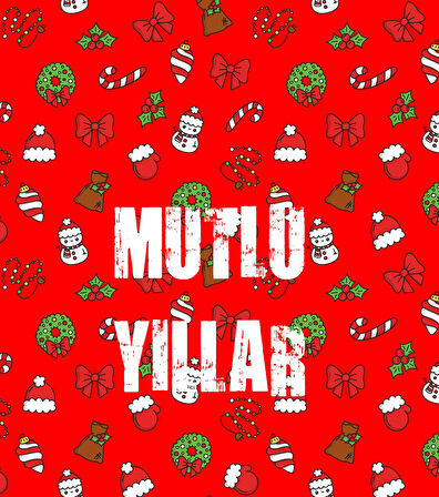 5 Adet Kırmızı Mutlu Yıllar Hediye Karton Çanta - Yılbaşı Hediyesi - Hediye Kutusu 10x15 cm