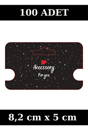 Siyah Accessory For You-  100 Adet Kolye Kartı - Bileklik Kartı - Takı Kartı - Paketleme Kartı