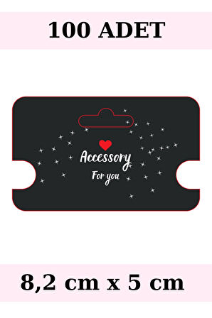 Siyah Accessory For You-  100 Adet Kolye Kartı - Bileklik Kartı - Takı Kartı - Paketleme Kartı