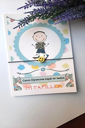 Erkek Çocuk Temalı 10 Adet Kuşe Kartlı Emoji Bileklik - Öğrenci Dönem Sonu Hediyesi - Okul Hediyesi