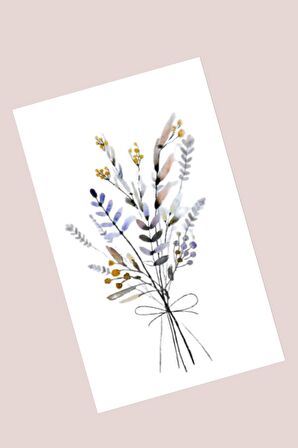 25 Adet Çiçekli Tebrik Kartı - Toka Kartı - Çiçekli Teşekkür Kartı - Kuşe Kart 10x15cm