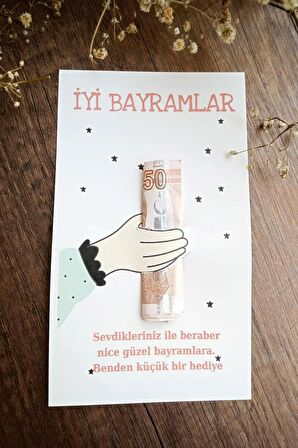 10 Adet Bayram Tebrik Kartı - Bayram Harçlık Kartı - Bayram Hediyesi