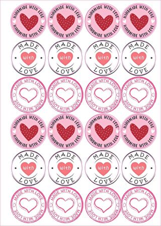 Love Heart Sticker - Kalp Sticker - Love Sticker - Paketleme Sticker - Notebook Sticker - 