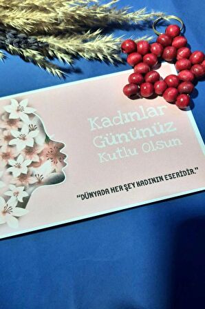 5 Adet Kırmızı Kadınlar Günü Hediyelik Anahtarlık - Kadınlar Günü Hediyesi