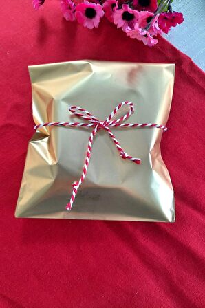 Gold Janjanlı 10 Adet Hediye Paketi - Yapışkanlı - 12 x 17 cm